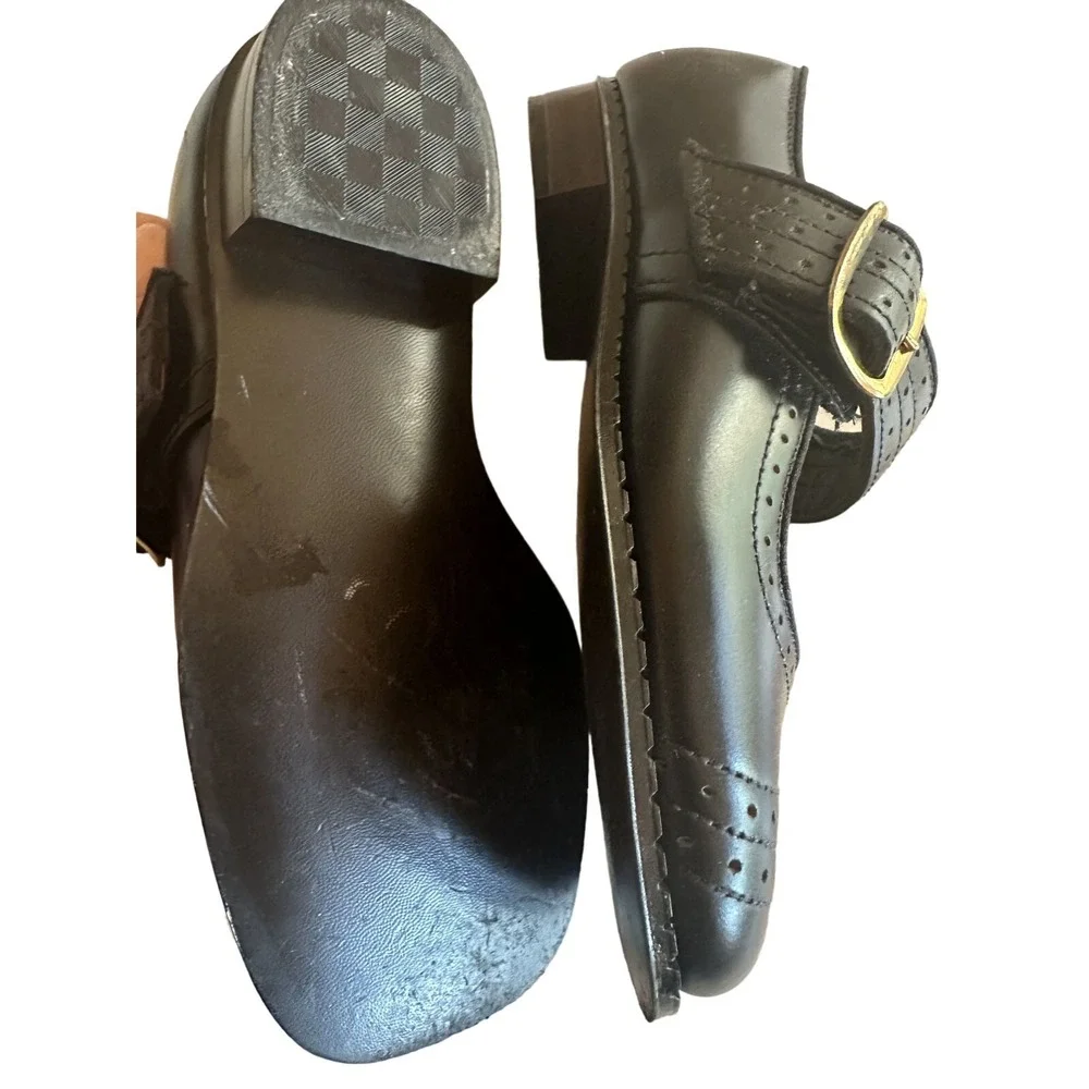 Vintage Mother Goose Shoes Black‎ Leather Mary Janes Size 6 Original Box